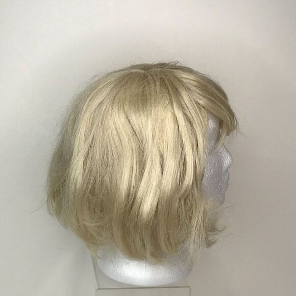 Wig Platinum Medium Blonde Bob Theater Halloween Costume Cosplay Glam Hollywood - Picture 2 of 7